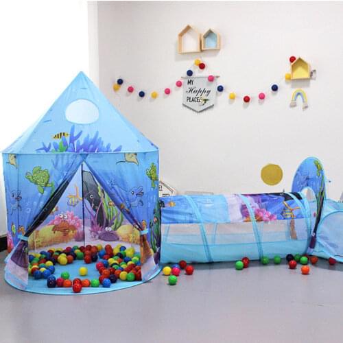 3 In 1 Children Ball Pit Baby Ballon Playpen Portable Kids Tent Ball Pool with Crawling Tunnel Kid Basketball Pool Ballenbak