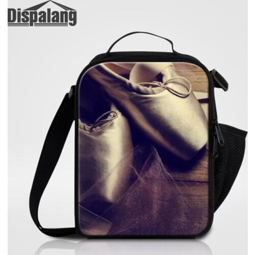 Dispalang Children Lunch Bag Ballet Shoes School Small Insulated Lunch Cooler Bag for Kids Lunch Container for Pincic Meal Bag