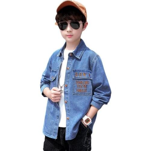 Denim Jean Jacket for Children Girl Spring Autumn Toddler Baby Boys Denim Jacket Kids Button Pocket Down Jeans Jacket Top Coat