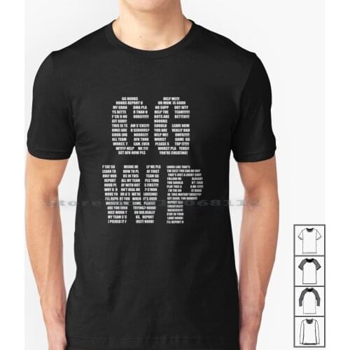 Gg Wp-Unspoken Words T Shirt 100% Cotton Gaming World Of Wow Geek Gg Wp Nerdy Ashe Draven Jinx Murloc Teemo Support Tank Adc