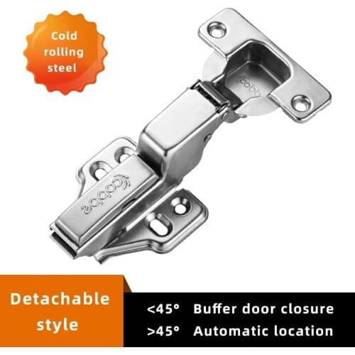 1pc Cabinet Door Hydraulic Hinges Detachable Wardrobe Hinge 45 Degree Positioning Buffering Kitchen Soft Close Furniture Gemel