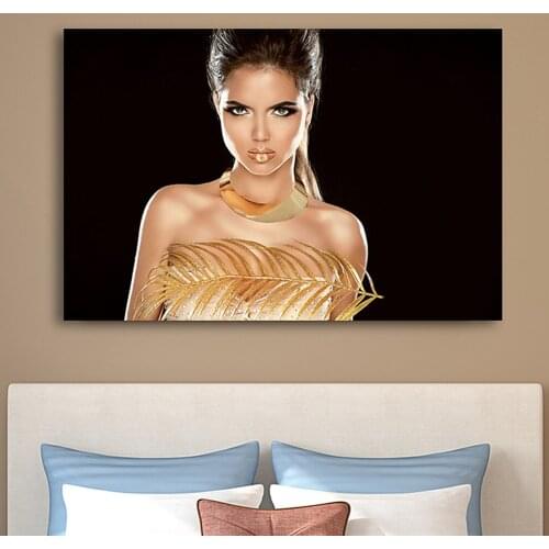 Glamorous make-up Art Portrait Hight Quality Printed Canvas Painting Wall Art Prints Poster Living Room Decor