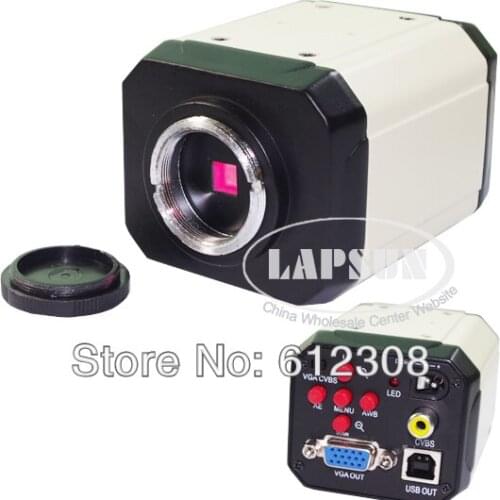 HD 3 in 1 3in1 Digital Industry Industrial Microscope Camera Magnifier VGA USB AV TV Video Output for PCB Lab New Free Shipping