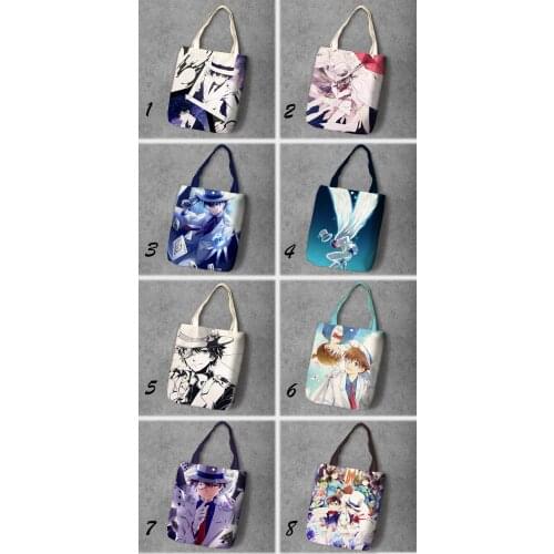 IVYYE Detective Conan Fashion Anime Foldable Canvas Shopping Bag Casual Shoulder Bags Customized Tote Handbag Lady Girls New
