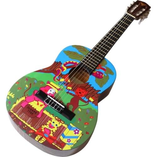 Flamenco guitar 39 inches brown cutaway design classical guitar matte finish 6 string classical guitar