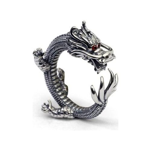 Personality 316L Stainless Steel Dragon Ring for Men Women Motorcycle Party Punk Style Biker Ring Wedding Hip Hop Jewelry Gifts