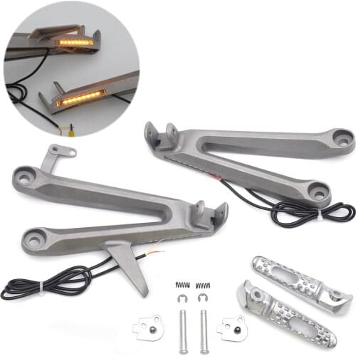 Rear LED Footrest Bracket Set For Honda CBR1000RR 2004-2007 POLISH Aftermarket Free shipping Potorcycle Part Passenger Foot Pegs