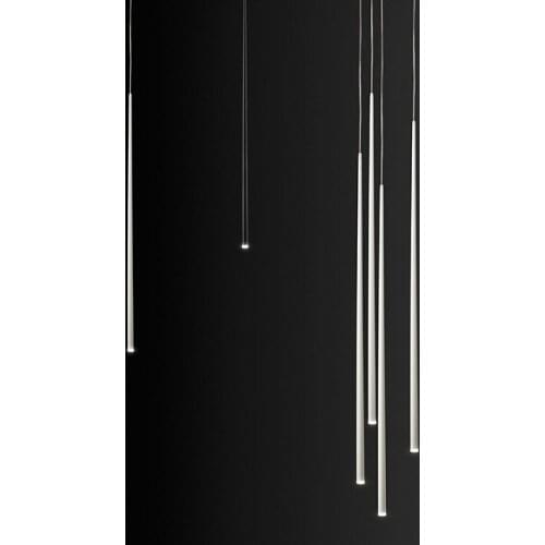 Tapered strip metal simple staircase lifting space combination sales office model room chandelier led compound staircase lamp