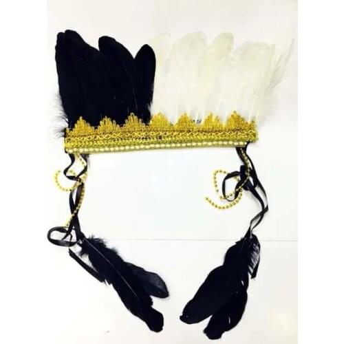 Colorful Indian Head Furry Black White 436142336