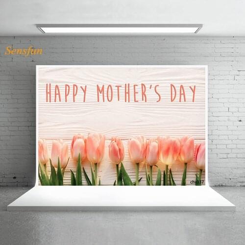 LEVOO Photography Background Tulips Wooden Board Mothers Day Decorations Photo Backgrounds Photo Shoot Props Vinyl Photocall