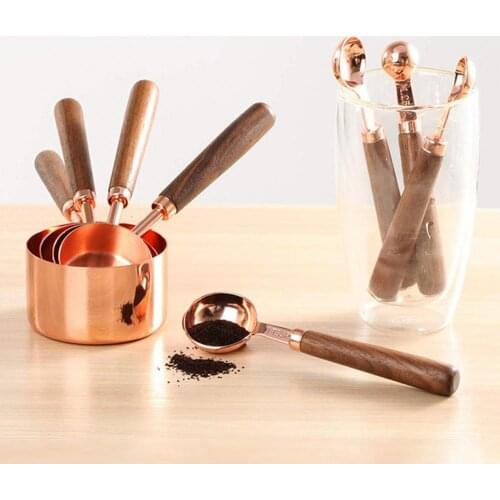 4Pcs Measuring Cup Eco-friendly Rust-proof Stainless Steel Plating Measuring Cup Spoon baking for Home