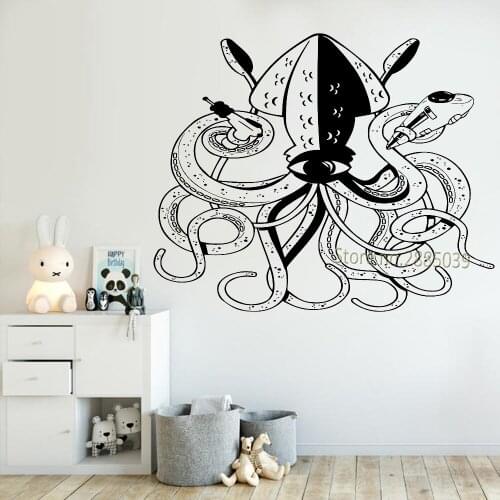 New Arrivals Alien Squid Decals Vinyl Wall Stickers For Kids Room Creative Wall Decor Murals Art Nursery Wallpapers Poster LC805