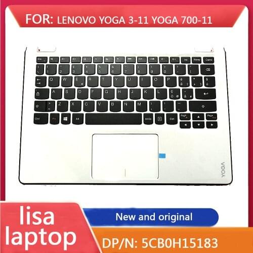New/orig Palmrest white Upper Case With Italy Keyboard Touchpad for Lenovo Yoga 3-1170 Idepad Yoga 700-11isk C Cover 5CB0H15183