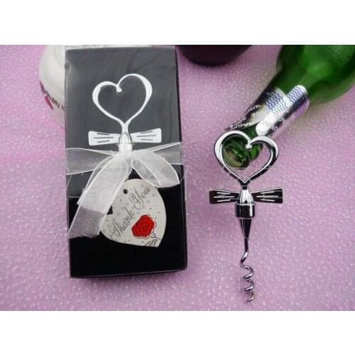 Wholesale 100PCS/LOT Love Heart Wine Bottle Opener Wedding Souvenirs Best Gift For Guest
