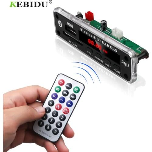KEBIDU 5V 12V Bluetooth MP3 WMA Decoder Board Audio Module Color Screen Support USB SD AUX FM Audio Radio Module Car Mp3 Player
