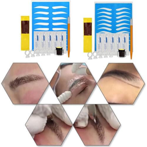 Professional Permanent Makeup Beauty Tool 3D Microblading Pen TattooTraining Kit Eyebrow Tattoo Practice Set Free Shipping 1 Set