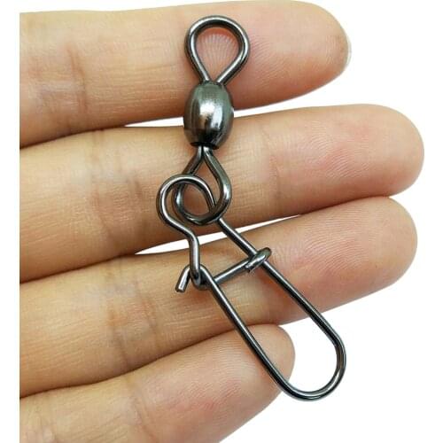 INFOF 500/1000-pieces Fishing Swivels Snap Crane Swivel with Nice Snap Stainless Steel Fishing Connector Swivel Hook