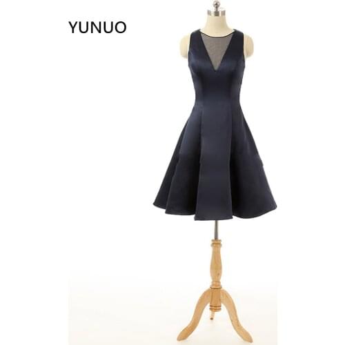 YUNUO Sexy Robe De Cocktail Dresses Fashion Black Taffeta Ruffles For Special Occasion Evening Party Dresses S101401