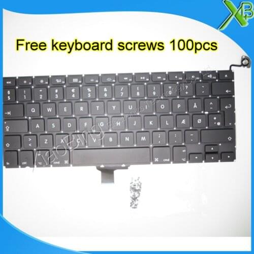 Brand New For MacBook Pro 13.3" A1278 DK Denmark keyboard+100pcs keyboard screws 2008-2012 Years