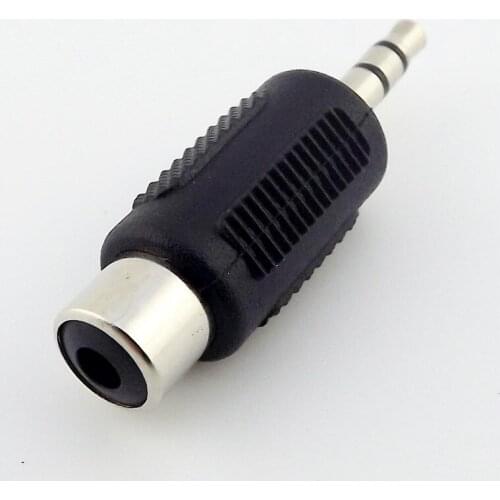 1pcs Nickel 3.5mm 1/8" Stereo Male Plug To RCA Female Jack Audio Adapter Converter