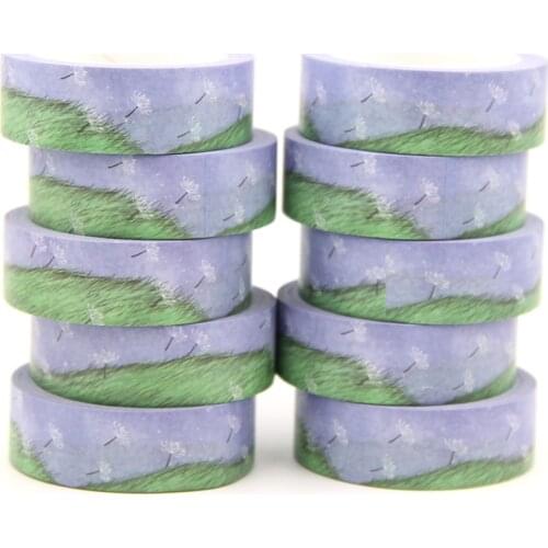 10PCS/lot 15MM*10M Solar Term Summer Grass Dandelion washi tape Masking Tapes Decorative Stickers DIY Stationery School Supply