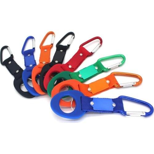 100pcs/lot Silicone Bottle Holders Buckles Hooks for Camping with Aluminum Blank Tags Together