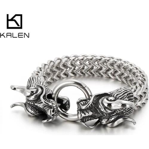 13mm Anime Dragon Bracelet Men Stainless Steel 316 Mesh Chain Trendy Jewelry Gift Boyfriend