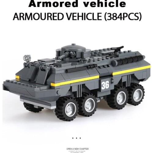 384pcs World War 2 WW2 Army Military Soldier City Police SWAT Assault Armor Vehicle Tank Model Building Blocks Bricks Kids Toy