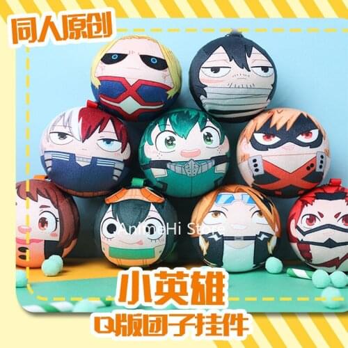 Anime My Hero Academia Figure Dolls Izuku Bakugou Todoroki Tsuyu Cosplay Plush Toys Bag Mini Keychian Pendant Badge for Gift