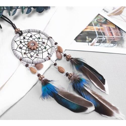 Car Pendant Handicrafts Dream Catcher Feather Hanging Car Rearview Mirror Ornament Auto Decoration Accessories For Gifts