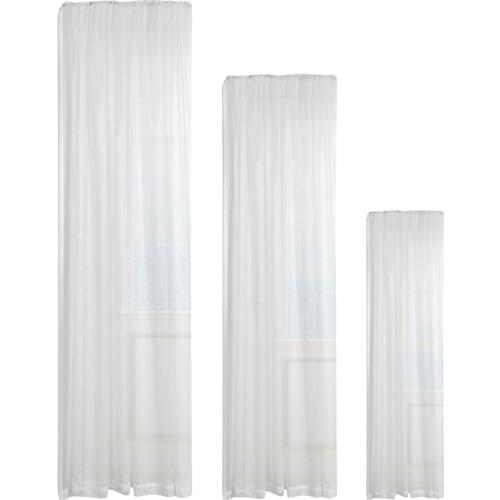 White Sheer Voile Window Treatment Rod Pocket Curtain Panels for Bedroom