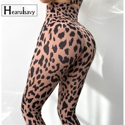 Plus Size Gym Quick Dry Fitness Leggings Women Leopard Sport Pants Stretchy Yoga Pants High Waist Lift Hip Running Trousers