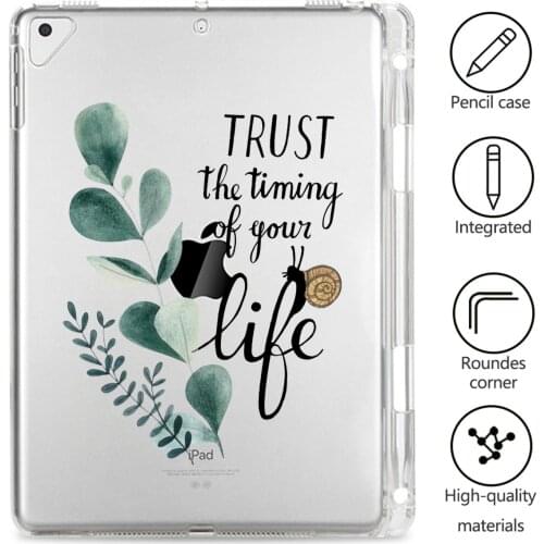 Tablet Case for iPad 7th 2019 12.9 10.2 10.5 11 2020 inch Mini 4 5 6 Air 1 2 3 Pro Clear Shockproof Silicon Leaves Painted Cover