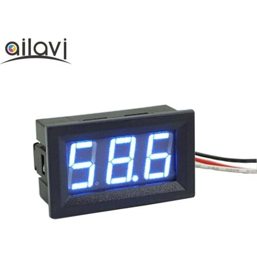 DC 0V to 100V Digital Voltmeter Power Monitor 0-100V Measurement Voltage 3 Wires 0.56"Blue LED Meter Panel