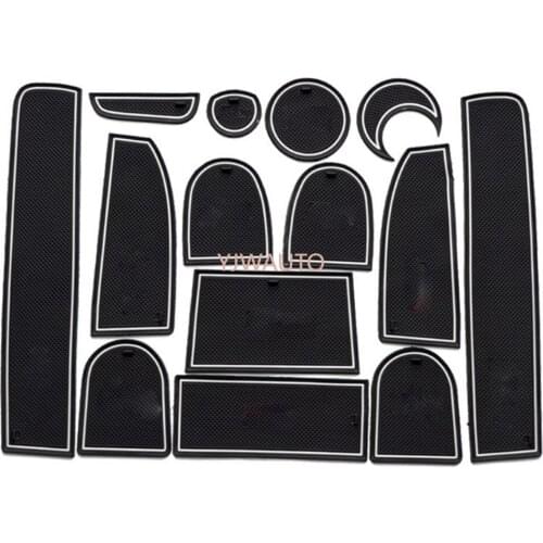 Door Slot Mat for Audi Q7 2010~2015 Gate Groove Cushion Car Door Rubber Cup Holder Mats Anti-slip Carpets Position