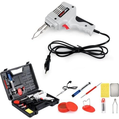 Electrical Soldering Iron Gun Hot Air Heat Gun Hand Welding Tool With Solder Wire Welding Repair Tools Kit EU 220V 100W