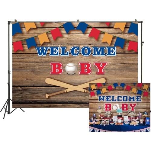 HUAYI Photography Backdrop Birthday Party Desserts Table Decor Photo Background Baseball game Boys Baby Shower BackdropW-3380
