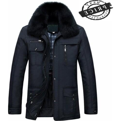 Jacket Warm Winter Men 2021 Blue Fox Fur Collar Male Parkas 20% Duck Down Jackets Jaquetas Masculina Inverno CJ222