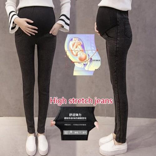 Leggings women Maternity Jeans Clothes For Pregnant Women Elastic Thin Pencil Feet Pregnancy Pants Womens Denim Skinny Trousers