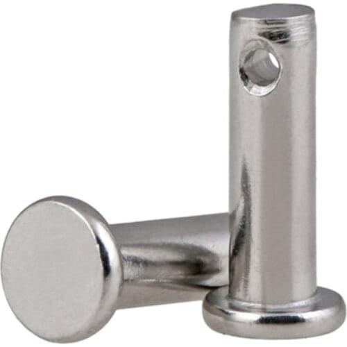 M10 M12 M14 M16 Clevis pins with head 304 stainless steel shaft flat head with hole pin bolt pin M12 M14 cylindrical pins