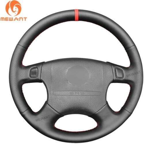 MEWANT Black Artificial Leather Car Steering Wheel Cover for Honda Accord 1994-1997 Odyssey 1995-1997 Prelude 1994-1996