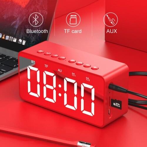 Mini Mirror Wireless Bluetooth 5.0 Speaker Protable TF Radio Subwoofer Bluetooth audio Alarm Clock gift caixa de som bluetooth