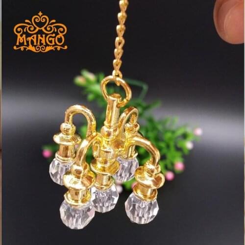 Dollhouse Miniature 1:12 Golden crystal droplight Not bright Free Shipping
