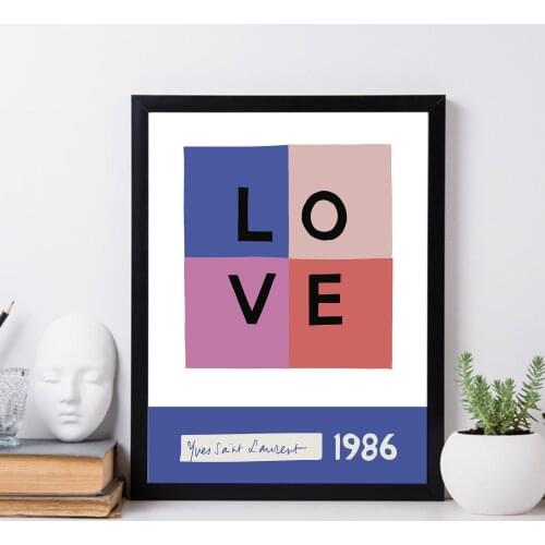 Yves Saint Laurent-Love 1988 Prints Fashion Gallery Prints Poster Bohemian Art Wall