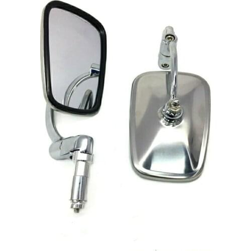 2pcs Motorcycle Mirrors 7/8" 22mm Handlebar Bar End Square Rearview Side Mirrors Cruiser Chopper Cafe Racer Old School Bobber