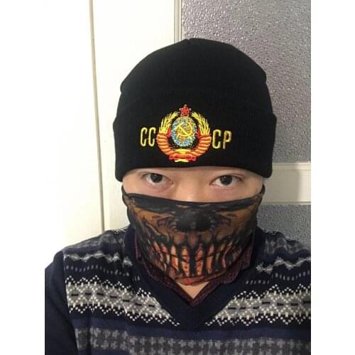 Men And Women CCCP USSR Embroidery Hat Autumn Winter Warm Stretch Cotton Knitted Russia Beanies Cap Unisex 10pcs/lot wholesale