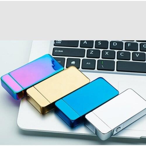 New USB Lighter Rechargeable Electric Dual Arc Metal Flameless Torch lighters windproof lighter with gift box