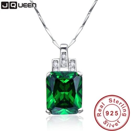 High Quality Emerald Necklace Jewelry 6.95ct Pendant Necklace Vintage Silver 925 Sterling chain jewelry accessories best friend