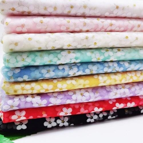 On Sale Bling Mesh Decoration Dress Cosplay Flower Fabric Background Cloth Skirt Stage Craft Material