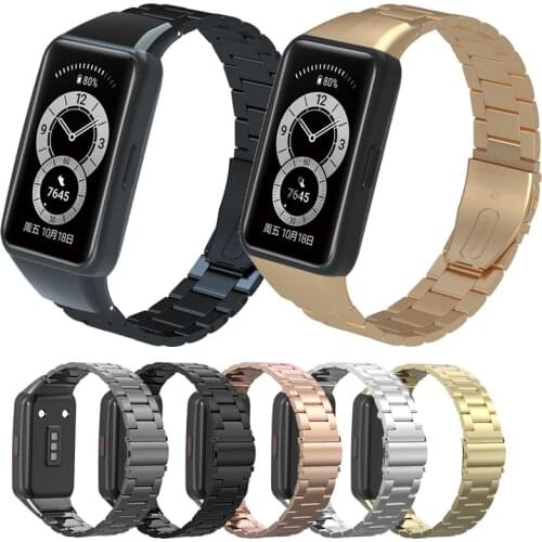 Metal Stainless Steel Band Straps For Huawei Band 6 Smart Wristband Bracelet Replacement Watch Strap For Huawei Honor 6 Correa